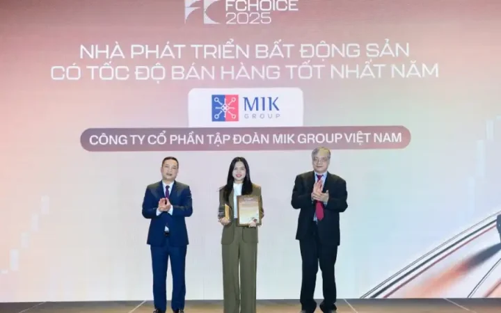 MIK Group được vinh danh “Nhà phát triển bất động sản có tốc độ bán hàng tốt nhất năm”