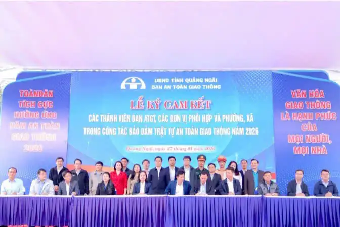 Quảng Ngãi ra quân hưởng ứng Năm An toàn giao thông 2026