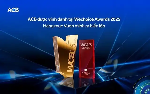ACB được vinh danh tại Wechoice Awards 2025: Dấu ấn Doanh nghiệp Việt “ Vươn mình ra biển lớn”