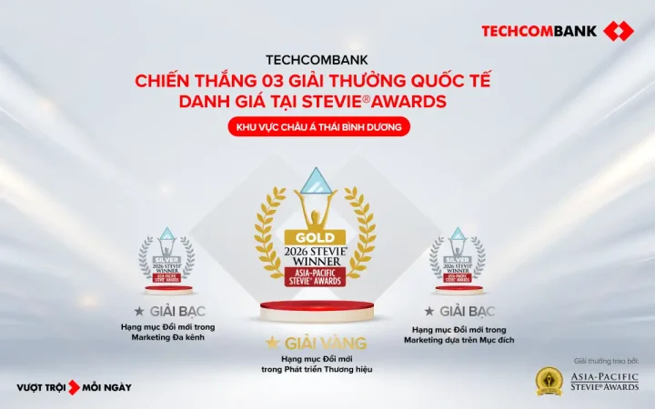 Techcombank chinh phục hội đồng giám khảo quốc tế Stevie Awards 3 năm liên tiếp