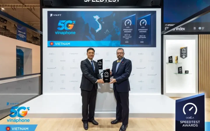 VinaPhone được đánh giá là mạng 5G tốt nhất Đông Nam Á trong quý 3 và 4 năm 2025