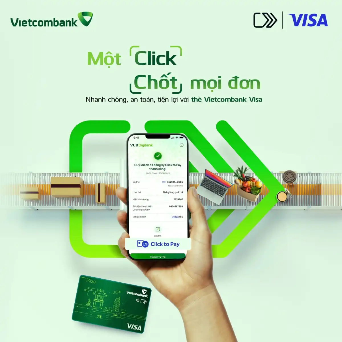 Vietcombank chính thức triển khai tính năng Click to Pay cho chủ thẻ Visa
