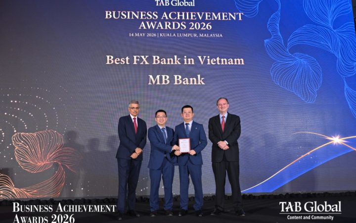 MB lần thứ ba liên tiếp được vinh danh “Ngân hàng giao dịch ngoại hối tốt nhất Việt Nam 2026”